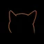 Temporary orange BlackHole0 cat-outline logo.